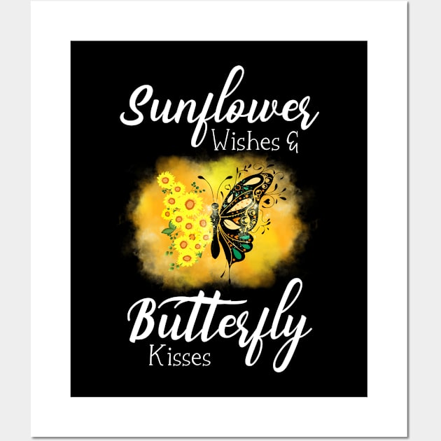 Sunflower Wishes And Butterfly Kisses, Sunflower Butterfly Dreams Wall Art by Cor Designs